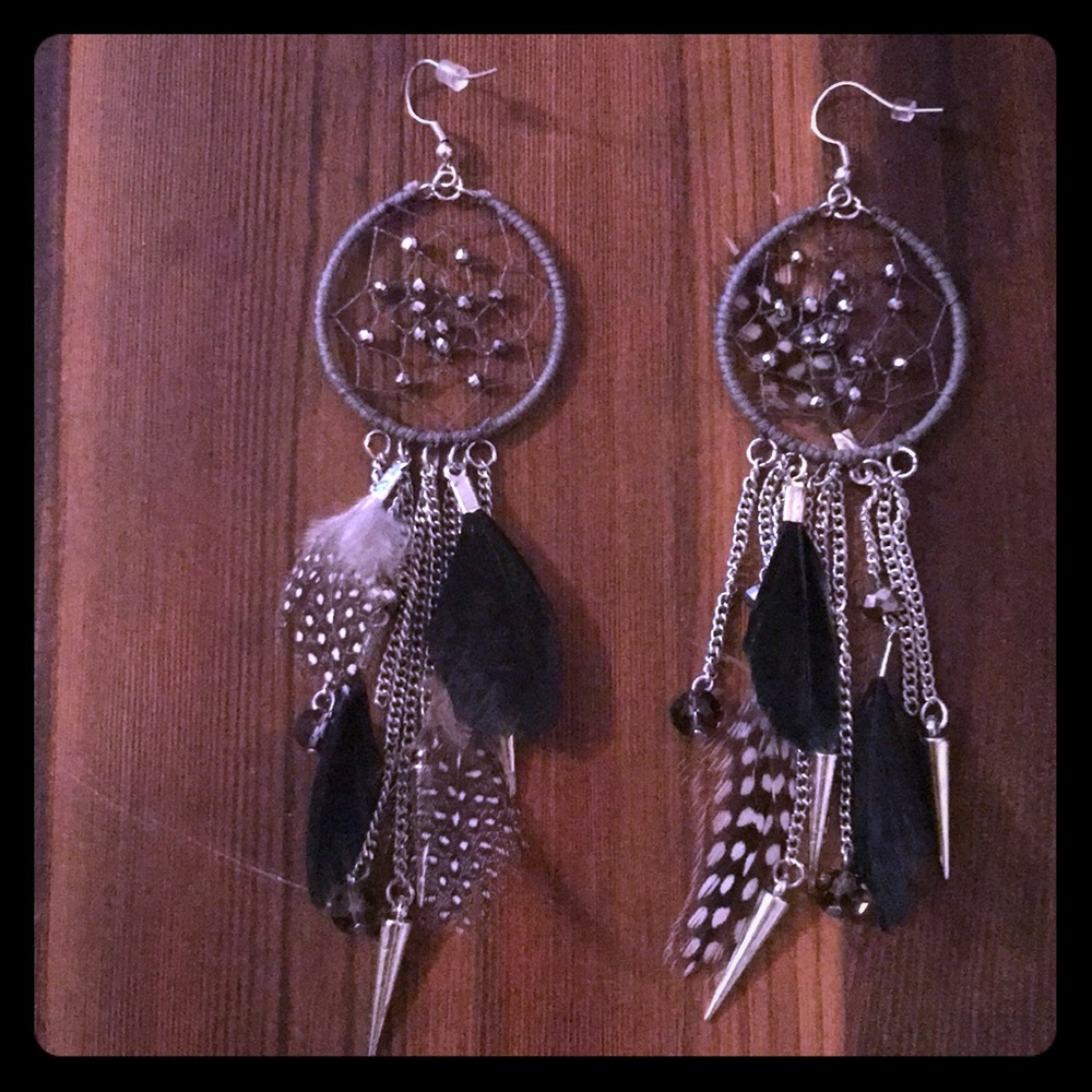 Dream Catcher Feather Earrings